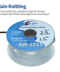 Desoldering Wick Braid Kit With Flux, spool labeled SW-2515, 2.5mm width, 1.5m length, for PCB electronics repair low residue.