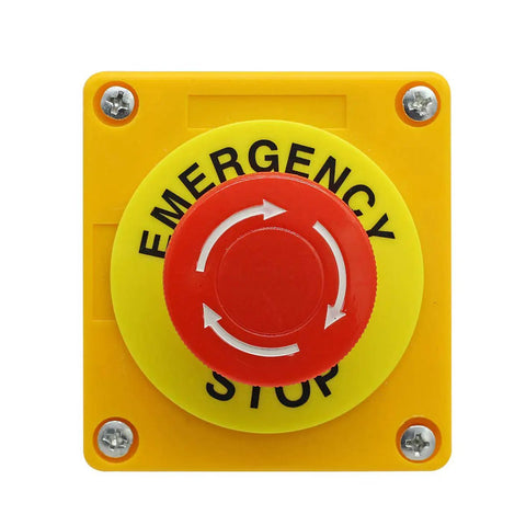 Front view of Emergency Stop Push Button Switch 660V 10A 2-Position DPST Momentary 1NO 1NC Red 40mm Mushroom Cap