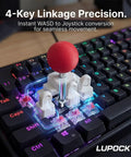 3D Printed Keyboard Joystick Adapter For WASD Four Key Linkage Creates Retro Arcade Vibe Over Your Keyboard Keys Built For Mini Fighting Controllers DIY Novelty Analog Button Attachment Yellow, 4-key on keyboard