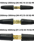 Dinse-Style Welding Cable Quick Connectors Pair For 100 Amp To 200 Amp, Fits #6 To #4 Wires (16–25 Sq Mm), 2-Pack With Accessories