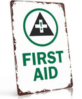 Funny Safety Sign 8x12 Inch Aluminum Wall Decor with First Aid design, for Hospital Clinic Office School Warehouse Factory Lab Garage