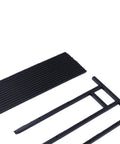 Heavy Duty Metal 3D Printer Filament Rack 7 Tier Holds 84 Spools parts shown, sturdy black steel shelves and frame.