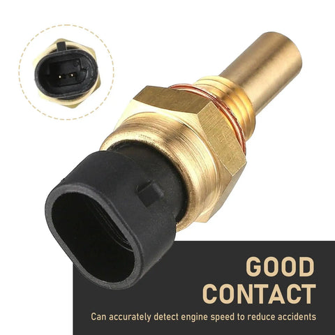 Direct Fit Premium Brass Coolant And Oil Temperature Sensor Straight Swap Setup showcasing the brass body and connector.