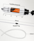 Pro DIY Ready 200cc Manual Fluid Extractor And Fill Syringe For Cars with 23 and 24 inch extension hoses shown