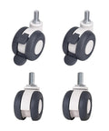 Top Shelf 3 Inch Twin Wheel Caster Set With Two Locking And Two Swivel Wheels rated for heavy duty, featuring durable double wheels.