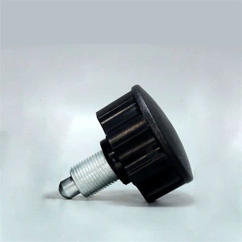 Built Tanky M20 Spring Loaded Indexing Plunger Dowel Pin With Dead Nut Secure Threaded Lock Screw For Precision Assembly And Heavy Duty Workshop Builds Pro Shop Ready Hardware, side view angle.