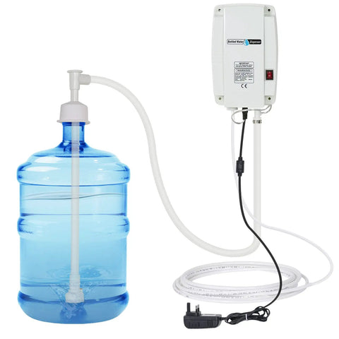 High Flow Bottled Water Dispenser Pump System For 5 Gallon Jugs, 110V Electric Water Pump With 40 PSI Max shown with bottle and tubes