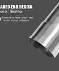 Flared end Two Point Five Inch Stainless Steel Exhaust Pipe T304 Mandrel Bent Tubing For Cars, enhances sealing efficiency.