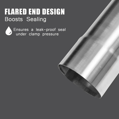 Flared end Two Point Five Inch Stainless Steel Exhaust Pipe T304 Mandrel Bent Tubing For Cars, enhances sealing efficiency.