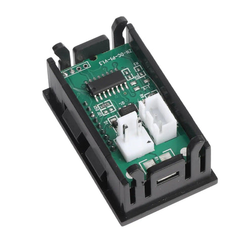 Back view of Dual LED Voltmeter Ammeter Panel Meter For Electronics Projects Up To 50A With Red And Blue Display No Brainer Readout.