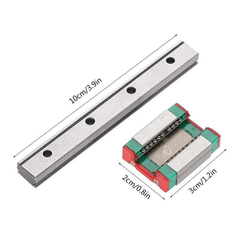 Tiny But Mighty Linear Rail Kit With Mini Bearing Block For Small Equipment And Precision Measuring Machines displayed with dimensions.