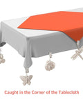 4 Pack Tablecloth Weights With Metal Clips Clamps For Outdoor Parties And Picnics displayed on a table corner