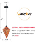 Two Pack Outdoor Solar Lanterns Hanging Waterproof Lights In Bronze With Diamond Shape, Rechargeable Solar Garden Decor