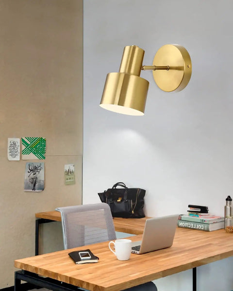Two Pack Gold Industrial Wall Sconces With Adjustable 280 Degree Tilt and 180 Degree Swing E26 Vintage Brass Vanity Lamps