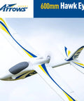 Arrows RC Plane 600mm Hawk Eyes Remote Control Airplane Plug And Play Ready To Fly RTF Easy To Fly in flight with blue accents