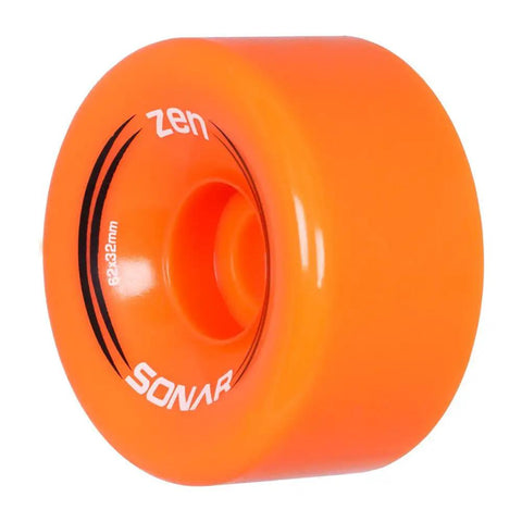 Zen Wheels Quad Roller Skate Wheels 4 Pack 32mm x 62mm 85A Orange Durable Urethane For Outdoor And Indoor Skating With Smooth Roll And Strong Grip For All Surfaces