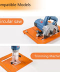 Rugged As Nails Circular Saw Base Plate Swap Out Bottom Board built for clean 90 degree straight cuts with circular saw and trimming machine.