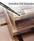 Soft Close Drawer Slides 6 to 40 Inch Side Mount Rails Black Three Section Full Extension Heavy Duty 100 Lb Load Capacity
