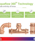 15 Piece Pro Grade Pro Press Fittings Kit For Copper Pipe Half Inch Heavy Duty Brass Lead Free NSF cUPC Certified Elbow Tee Coupling