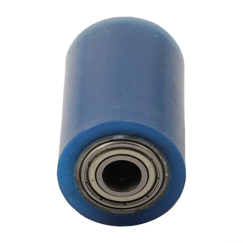 Heavy Duty Rubber Roller Accessory For Automatic Edge Banding Machines And Woodworking Glue Pots Built Tough, 58mm diameter, blue rubber roller.