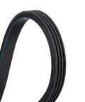 Close-up of 89.5-inch 4 rib dryer drum drive belt replacement for GE Hotpoint dryers, showing ribbed detail.