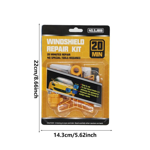 Windshield Crack Repair Kit for Cars, Quick Glass Fix Tool, packaged seven-piece set for auto glass visibility restoration