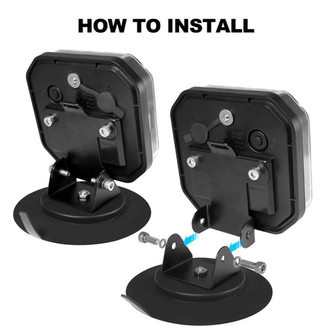 NeaLia wireless trailer light pair with magnetic bases and 110° rotatable LED tail lights for towing