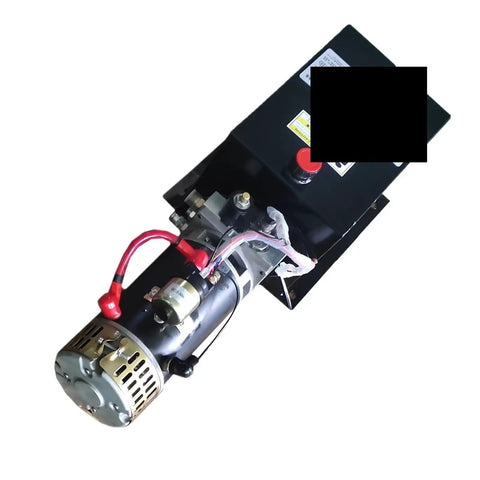 Heavy Duty 1.3KW DC Hydraulic Power Unit Check Valve with motor, hoses, and reservoir for forklifts and jacks.