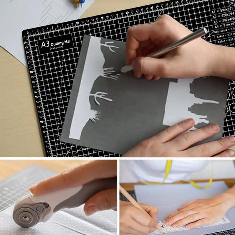 Thickened Pro Grade Self Healing Cutting Mat 18x12 Inches Double Sided 5 Ply Rotary Cutting And Sewing Surface, hands crafting