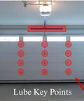 Heavy Duty Garage Door Lubricant 20 Oz Long Lasting Multi Purpose Rust Preventative Water Resistant Lube For Springs Rollers Hinges And Locks application points