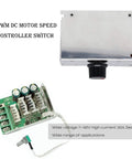 7-80V PWM DC Motor Speed Controller Switch 30A With On Board Stop Brake Function, Adjustable Potentiometer, 12KHz PWM Frequency