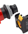 Red 30mm 1NC Emergency Stop Push Button Switch Estop Mushroom Button For Industrial Panels with modular wiring components