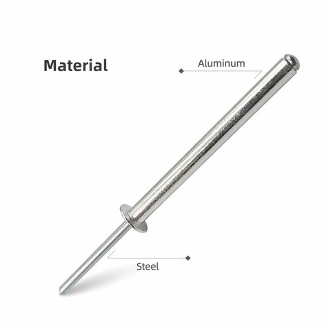 40 Piece Long Blind Rivets Aluminum With Steel Mandrel For Heavy Duty Sheet Metal Pop Rivets Rust Resistant Durable Pro Grade Rivet Kit