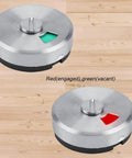 Public Restroom Privacy Door Bolt With Engaged Vacant Indicator And Zinc Alloy Handle showing red and green status.