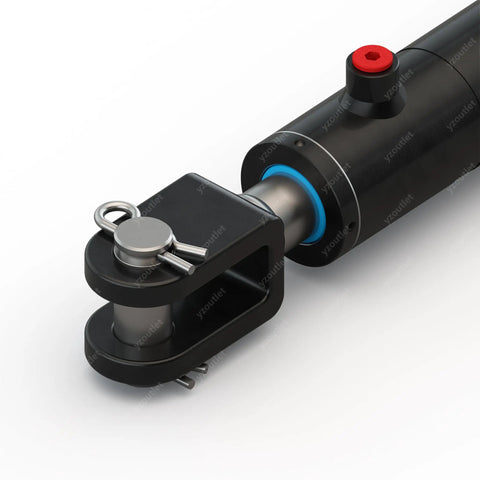 Workhorse Heavy Duty Welded Clevis Double Acting Hydraulic Cylinder With 2 Inch Bore 6 Inch Stroke Inline Ports Parallel To Pin 3000 PSI Working Pressure 9425 Lb Load Capacity SAE 6 Port, black welded clevis end