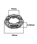4 Pack Bike Ball Bearing Retainer Cage with 7 Balls, 25mm OD, 14mm ID, 6.35mm Balls for Front Wheel, Pro Grade Bicycle Repair Part