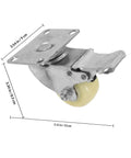 Heavy Duty 5 Inch Nylon Brake Caster Wheels With Rock Solid Stainless Steel Plate, showing side view with measurements.