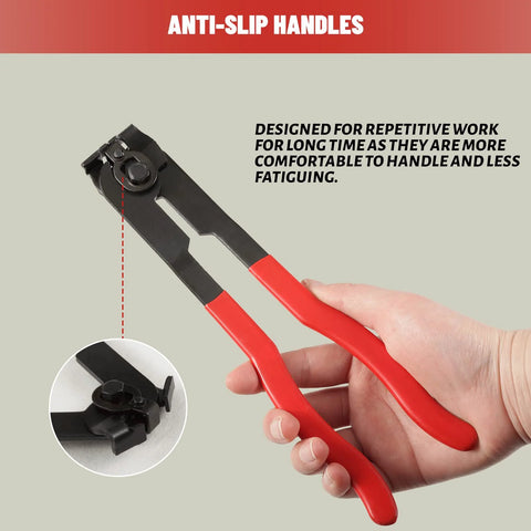 SPEEDWOX CV boot clamp pliers with red handles; inset shows clamp jaw detail.
