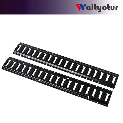 Heavy Duty Two Pack Track Tie Down Rails For Vans And Trailers Rock Solid Galvanized Steel with twelve anchor slots.
