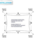 Diagram showing installation of Beige 8x8 Foot Shade Sail Rectangle Canopy For Patio And Backyard All Season Sun Block