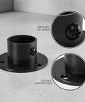 Pipe Flange Mount For Industrial Furniture DIY Black Stainless Steel Bracket 1 Inch Anchor with set screws