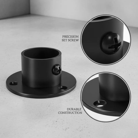 Pipe Flange Mount For Industrial Furniture DIY Black Stainless Steel Bracket 1 Inch Anchor with set screws