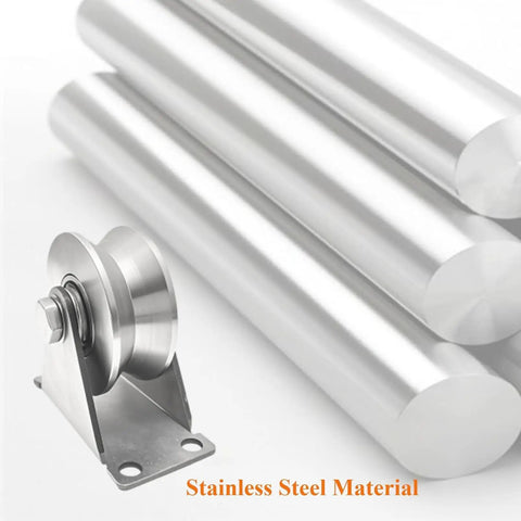 Rock Solid 304 Stainless Steel V Groove Plate Casters Heavy Duty Sliding Gate Track Rollers With Double Ball Bearings Smooth Operator Design Quiet Glide Built Tough For Daily Grind with stainless steel rollers and caster.