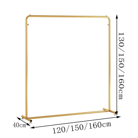 Heavy Duty Industrial Clothes Rack With Golden Floor Standing Coat Stand For Bedroom Or Entryway Dope Durable Iron Art Clothing Display Sturdy Storage Solution For Everyday Wardrobe Organization, dimensions 130/150/160cm height and 120/150/160cm width