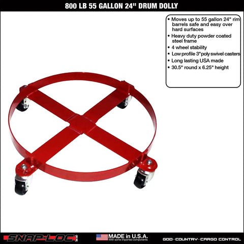 Heavy Duty 55 Gallon Drum Dolly With 500 Lb Capacity And Swivel Polyurethane Casters For No Sweat Warehouse Hauling Built Tough Usa Steel Shop Hauler