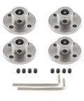 10Mm Inner Diameter Flange Shaft Couplings Kit, 4 Pack With Wrench, Durable Iron Construction, Heat Treated And Electroplated, 16Mm Outer Diameter, 32Mm Base Diameter, Great For DIY Hobby Projects, Model Making, CNC And Robotic Assemblies; four couplings with screws and wrench