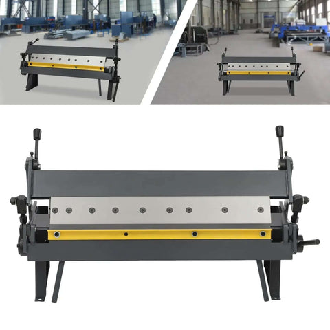 Beefy 24-Inch Pan And Box Metal Brake Floor Standing Bender With 0 To 135 Degrees Bend, 5 Adjustable Fingers, Rebar Cutter