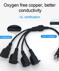 Three Prong To Four Way Power Cord Splitter 20 Inch Heavy Duty Extension Cord With Four Outlets Y Style Cable 16 Awg on white background