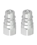 Two Pack Beefy Tractor Hydraulic Oil Quick Connectors Male Head AW32184 For John Deere 1023E 1025R 1026R 2025R 2032R 2036 Replacement Leak Free Quick Couplings, two silver connectors