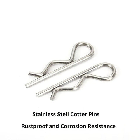 4 Pack Heavy Duty Hitch Pins And R Clips Stainless Steel Cotter Pins For Trailers Tractors Mowers Carts And Trucks Large Spring Retaining Hair Pins M5x100mm Corrosion Resistant And Built To Last on white background